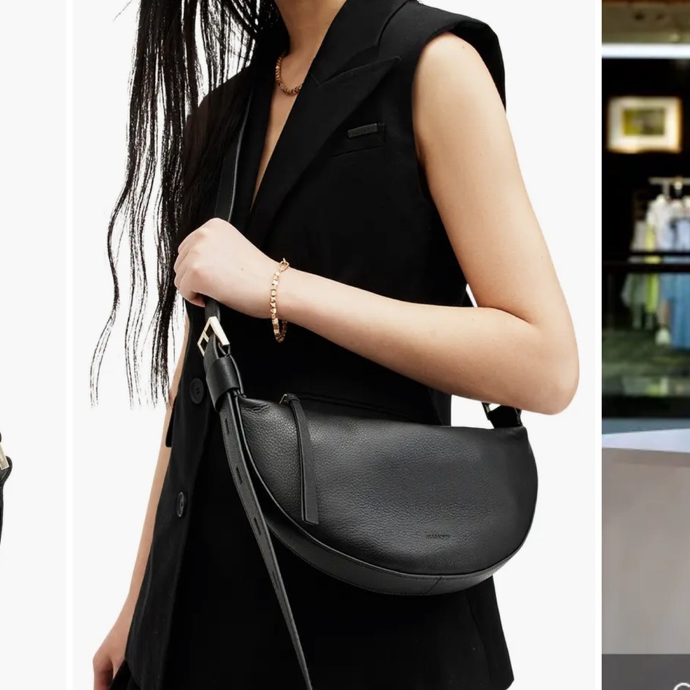 All Saints half moon Leather Crossbody Bag - Picture 5 of 5